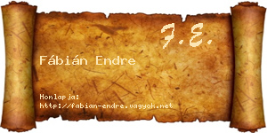 Fábián Endre névjegykártya