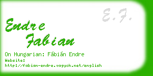 endre fabian business card