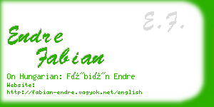 endre fabian business card